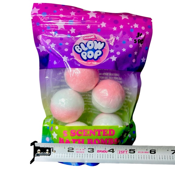 Charms Blow Pop Strawberry Lollipop Scented Bath Bombs 5 Count - Picture 9 of 10